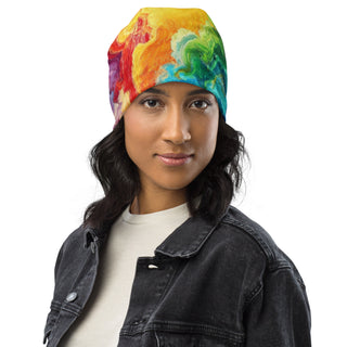 Rainbow Swirl Beanie Hat by Ellen Jean