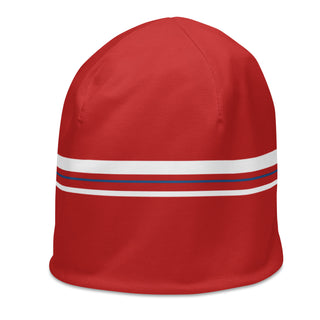 Beanie Hat by Ellen Jean Red and White Warm Durable Lightweight Beanie Hat