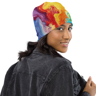 Rainbow Swirl Beanie Hat by Ellen Jean