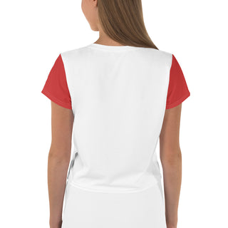 Red, White, and Blue Crop Top T-Shirt by Ellen Jean