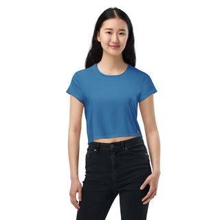 Blue Crop Top T-Shirt by Ellen Jean