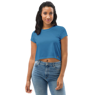 Blue Crop Top T-Shirt by Ellen Jean