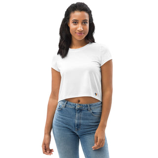 White Crop Top T-Shirt by Ellen Jean