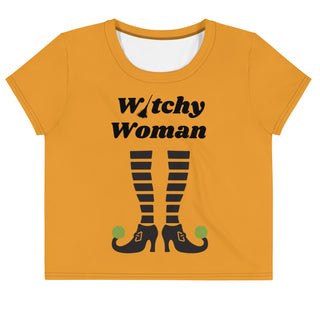 T-Shirt Crop Top Solid Witchy Woman Short Sleeved Tee Shirt