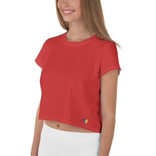 Red Crop Top T-Shirt by Ellen Jean