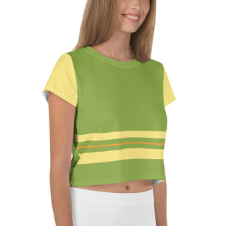 Green and Yellow Crop Top T-Shirt by Ellen Jean