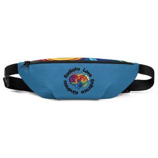 Blue "Radiate Love, Embrace Kindness" Fanny Pack Crossbody Bag