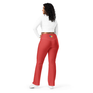 Leggings Butt-Lifting High Waist Eco Friendly Red Flare Pants