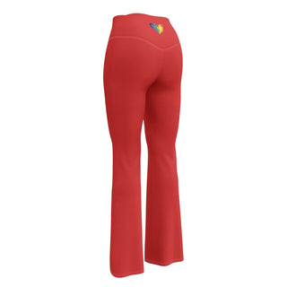 Leggings Butt-Lifting High Waist Eco Friendly Red Flare Pants