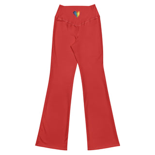 Leggings Butt-Lifting High Waist Eco Friendly Red Flare Pants