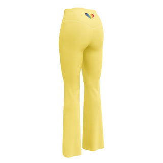 Leggings Butt-Lifting High Waist Eco Friendly Yellow Flare Pants