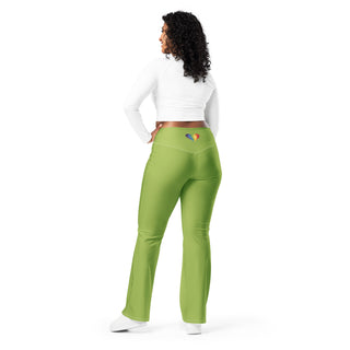 Leggings Butt-Lifting High Waist Eco Friendly Green Flare Pants