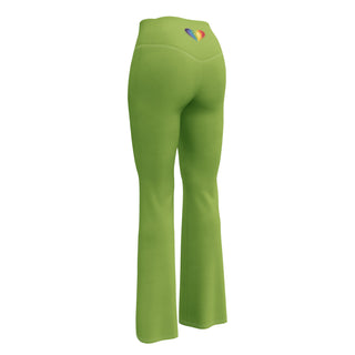 Leggings Butt-Lifting High Waist Eco Friendly Green Flare Pants