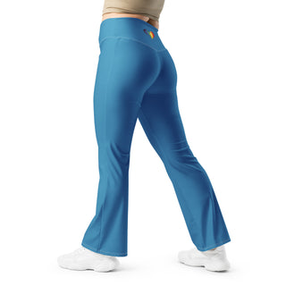 Leggings Butt-Lifting High Waist Eco Friendly Blue Flare Pants