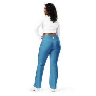 Leggings Butt-Lifting High Waist Eco Friendly Blue Flare Pants