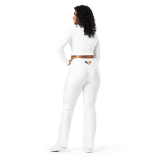 Leggings Butt-Lifting High Waist Eco Friendly White Flare Pants