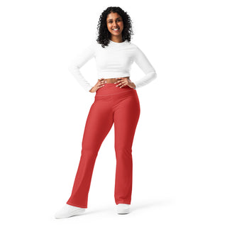 Leggings Butt-Lifting High Waist Eco Friendly Red Flare Pants