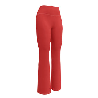 Leggings Butt-Lifting High Waist Eco Friendly Red Flare Pants