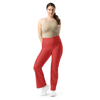 Leggings Butt-Lifting High Waist Eco Friendly Red Flare Pants