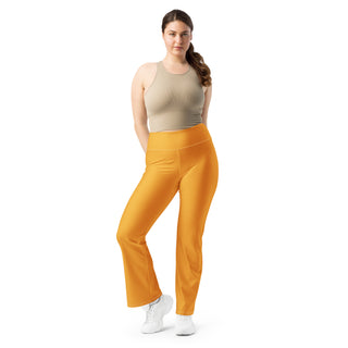 Leggings Butt-Lifting High Waist Eco Friendly Orange Flare Pants