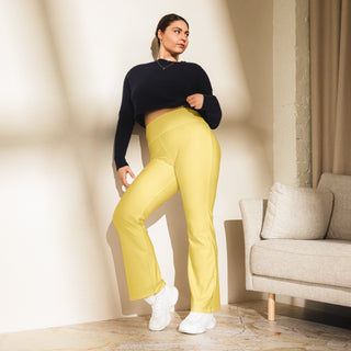 Leggings Butt-Lifting High Waist Eco Friendly Yellow Flare Pants