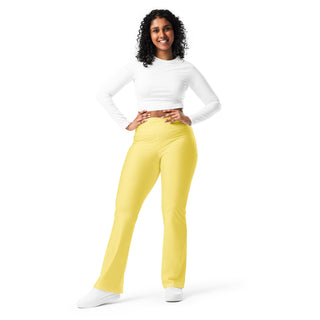 Leggings Butt-Lifting High Waist Eco Friendly Yellow Flare Pants