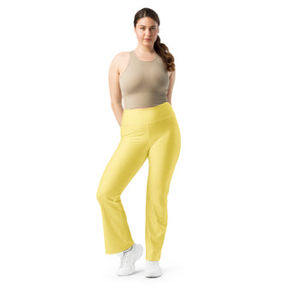 Leggings Butt-Lifting High Waist Eco Friendly Yellow Flare Pants