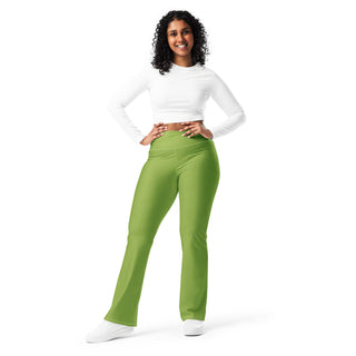 Leggings Butt-Lifting High Waist Eco Friendly Green Flare Pants