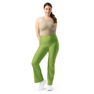 Leggings Butt-Lifting High Waist Eco Friendly Green Flare Pants