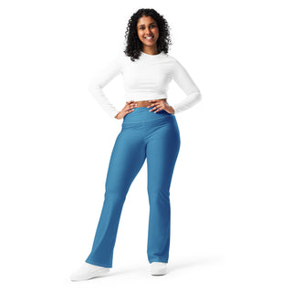 Leggings Butt-Lifting High Waist Eco Friendly Blue Flare Pants