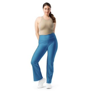 Leggings Butt-Lifting High Waist Eco Friendly Blue Flare Pants