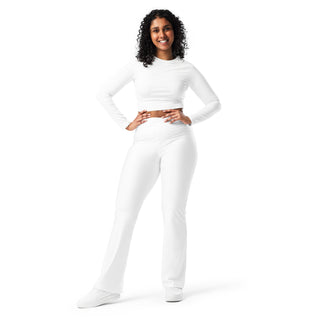 Leggings Butt-Lifting High Waist Eco Friendly White Flare Pants