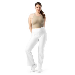 Leggings Butt-Lifting High Waist Eco Friendly White Flare Pants