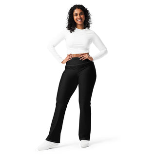 Leggings Butt-Lifting High Waist Eco Friendly Black Flare Pants