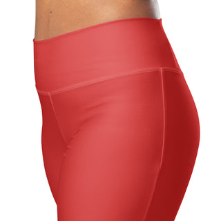 Leggings Butt-Lifting High Waist Eco Friendly Red Flare Pants