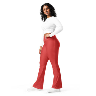 Leggings Butt-Lifting High Waist Eco Friendly Red Flare Pants