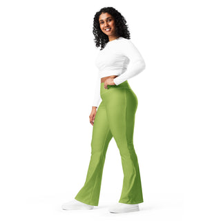 Leggings Butt-Lifting High Waist Eco Friendly Green Flare Pants