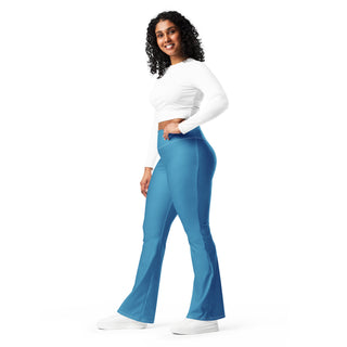 Leggings Butt-Lifting High Waist Eco Friendly Blue Flare Pants