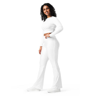 Leggings Butt-Lifting High Waist Eco Friendly White Flare Pants