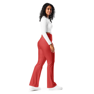 Leggings Butt-Lifting High Waist Eco Friendly Red Flare Pants