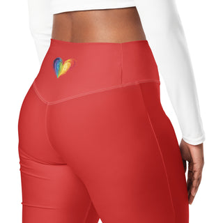 Leggings Butt-Lifting High Waist Eco Friendly Red Flare Pants