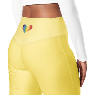 Leggings Butt-Lifting High Waist Eco Friendly Yellow Flare Pants