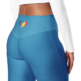 Leggings Butt-Lifting High Waist Eco Friendly Blue Flare Pants