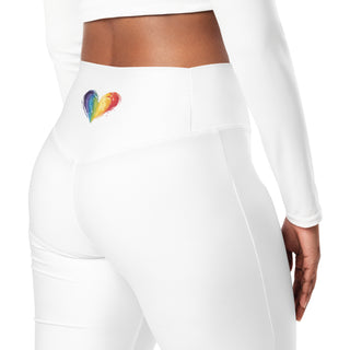 Leggings Butt-Lifting High Waist Eco Friendly White Flare Pants