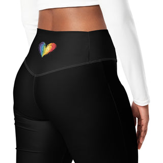 Leggings Butt-Lifting High Waist Eco Friendly Black Flare Pants