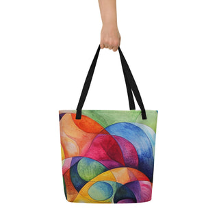 Large Colorful Abstract Tote Bag 16"x20"