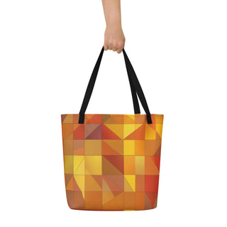 Large Colorful Triangle Geometric Tote Bag 16"x20"