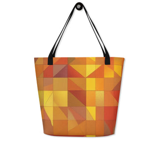 Large Colorful Triangle Geometric Tote Bag 16"x20"