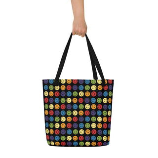 Large Rainbow Smiley Happy Face Tote Bag 16"x20"