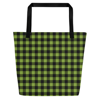 Large Green Plaid Tote Bag 16"x20"